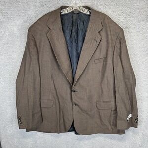 Alexander Lloyd Mens 52R Blazer Brown Houndstooth 2 Button Sport Coat Made USA